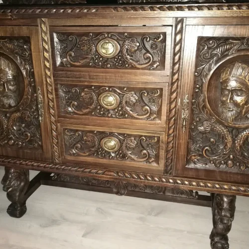 tratamiento mueble antiguo aparador tallado